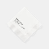 マンハッタンカクテルモダンブラックタイポグラフィ 縁ありカクテルナプキン (角)