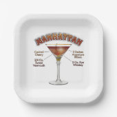マンハッタンカクテルレシピアート ペーパープレート (正面)