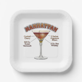 マンハッタンカクテルレシピアート ペーパープレート