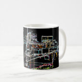 マンハッタンカラフルのスカイライン コーヒーマグカップ (正面右)