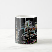 マンハッタンカラフルのスカイライン コーヒーマグカップ (中央)