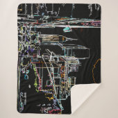 マンハッタンカラフルのスカイライン シェルパブランケット (正面)
