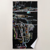 マンハッタンカラフルのスカイライン ビーチタオル (正面)