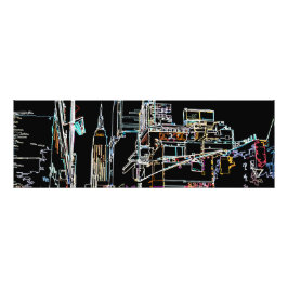 マンハッタンカラフルのスカイライン フォトプリント           