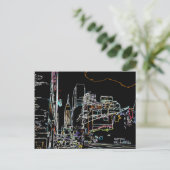 マンハッタンカラフルのスカイライン ポストカード (スタンド正面)