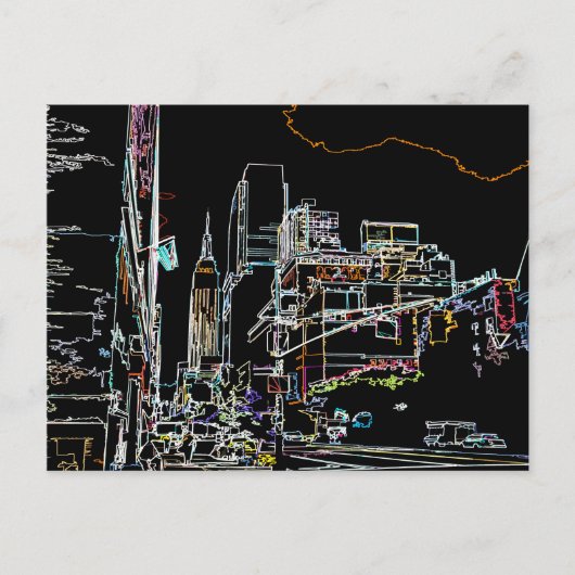 マンハッタンカラフルのスカイライン ポストカード (正面)