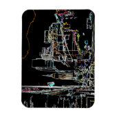 マンハッタンカラフルのスカイライン マグネット (縦)