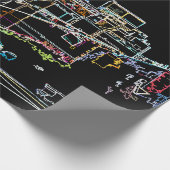 マンハッタンカラフルのスカイライン ラッピングペーパー (角)