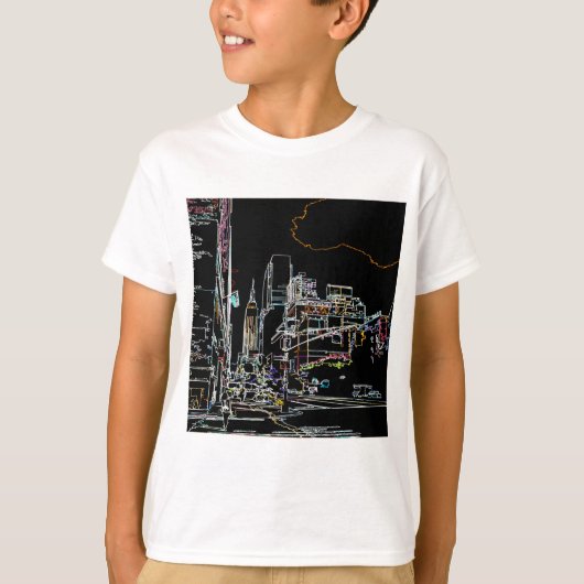 マンハッタンカラフルのスカイライン Tシャツ (正面)