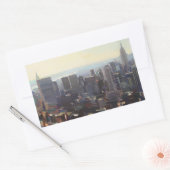 マンハッタンザロックフェラー建物2012 長方形シール (封筒)