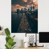 マンハッタンシティエアリアルビュー ポスター (ホームオフィス)