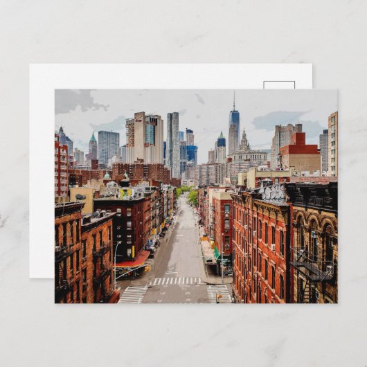 マンハッタンシティスケープニューヨークシティ ポストカード (正面/裏面)