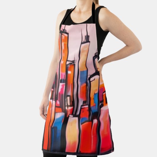 マンハッタンシティナイト絵を描油カンバエプロン エプロン (インサイチュ)