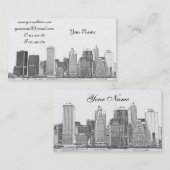 マンハッタンスカイライン、ニューヨークシティを下げて下さい 名刺 (正面/裏面)