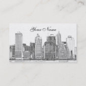 マンハッタンスカイライン、ニューヨークシティを下げて下さい 名刺 (裏面)
