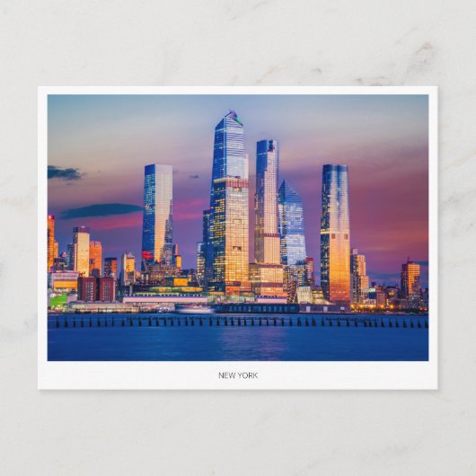 マンハッタンスカイライン，ニューヨークホリデーポストカード シーズンポストカード (正面)