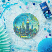 マンハッタンスカイライン ペーパープレート (パーティー)