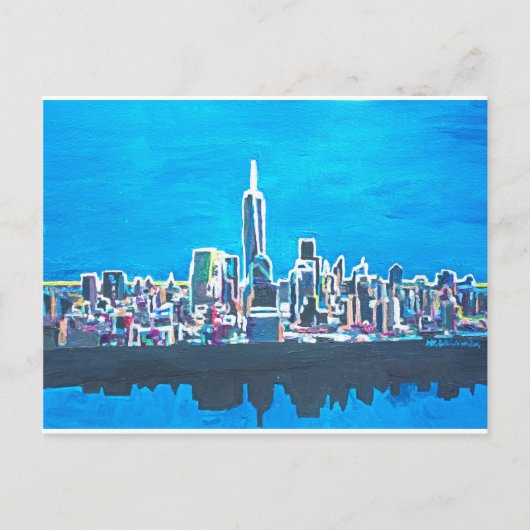 マンハッタンニューヨークのスカイライン ポストカード (正面)
