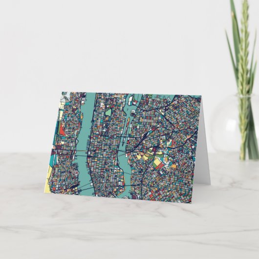 マンハッタンニューヨークの地図 カード (正面)