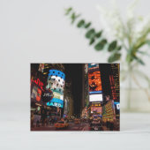 マンハッタンニューヨークの夜にポストカードタイムズスクエア ポストカード (スタンド正面)