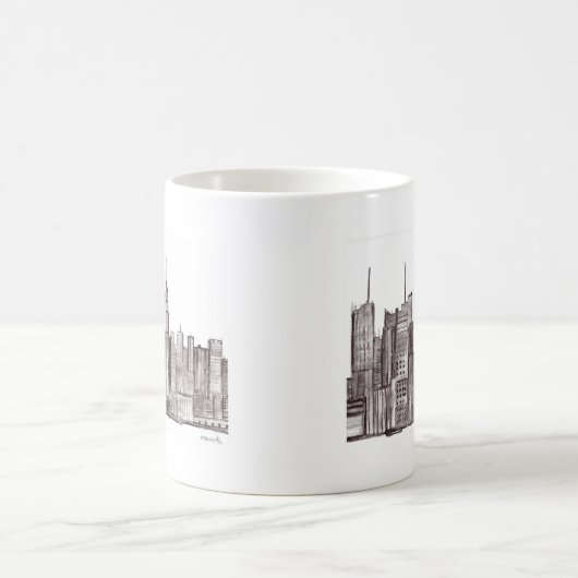 マンハッタンニューヨークの水の色 コーヒーマグカップ (中央)