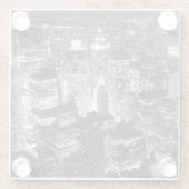 マンハッタンニューヨークシティナイトブラック&ホワイト ガラスコースター (裏面)