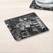 マンハッタンニューヨークシティナイトブラック&ホワイト スクエアペーパーコースター (アングル)