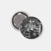 マンハッタンニューヨークシティナイトブラック&ホワイト マグネット (正面/裏面)