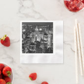 マンハッタンニューヨークシティナイトブラック&ホワイト 縁ありカクテルナプキン (インサイチュ)