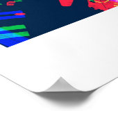 マンハッタンニューヨークシティ抽象芸術ピンクマップ ポスター (角)