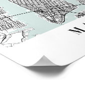 マンハッタンニューヨークブルーウォーター通りマップ ポスター (角)