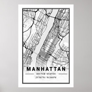 マンハッタンニューヨークUSAシティズトラベルシティマップ ポスター