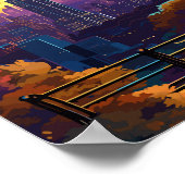 マンハッタンニューヨークUSAヴィンテージ旅行イラストレーション ポスター (角)