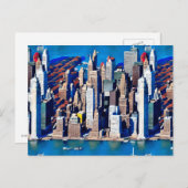 マンハッタンパターンの空中表示 ポストカード (正面/裏面)