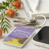 マンハッタンビーチカリフォルニアトラベルアートヴィンテージ キーホルダー (正面右)