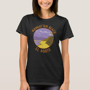 マンハッタンビーチカリフォルニアトラベルアートヴィンテージ Tシャツ