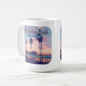 マンハッタンビーチカリフォルニアロサンゼルスレトロ コーヒーマグカップ (正面左)