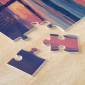 マンハッタンビーチカリフォルニアロサンゼルスレトロ ジグソーパズル (側面)