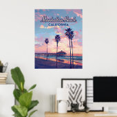マンハッタンビーチカリフォルニアロサンゼルスレトロ ポスター (ホームオフィス)