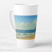 マンハッタンビーチピアウィズレッドルーフ カフェラテマグ (左アングル)