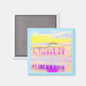 マンハッタンビーチピアカリフォルニアインパステル マグネット (正面/裏面)