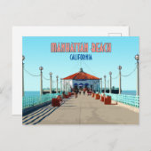 マンハッタンビーチピアロサンゼルスカリフォルニア ポストカード (正面/裏面)