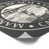 マンハッタンビーチロサンゼルスカリフォルニアヴィンテージ ポスター (角)