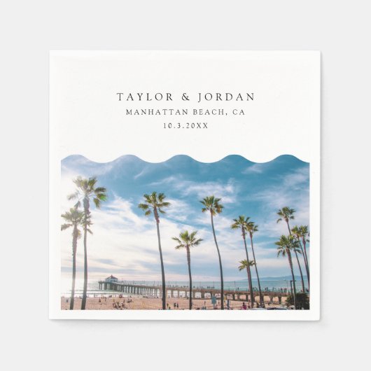 マンハッタンビーチ結婚式カスタムカクテルナプキン スタンダードカクテルナプキン (正面)