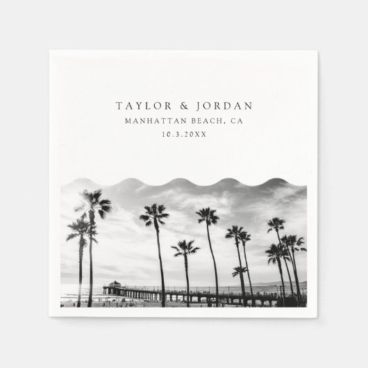 マンハッタンビーチ結婚式カスタムカクテルナプキン スタンダードカクテルナプキン (正面)