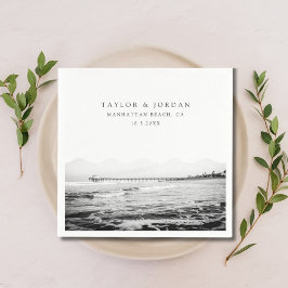 マンハッタンビーチ結婚式カスタムカクテルナプキン スタンダードカクテルナプキン