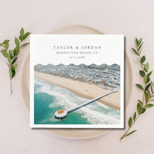 マンハッタンビーチ結婚式カスタムカクテルナプキン スタンダードカクテルナプキン