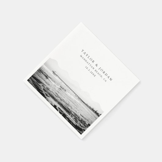 マンハッタンビーチ結婚式カスタムカクテルナプキン スタンダードカクテルナプキン (角)