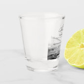 マンハッタンビーチ結婚式フリパーソナライズされたー応援 ショットグラス (左)