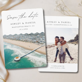 マンハッタンビーチ結婚式写真Save the Date 招待状